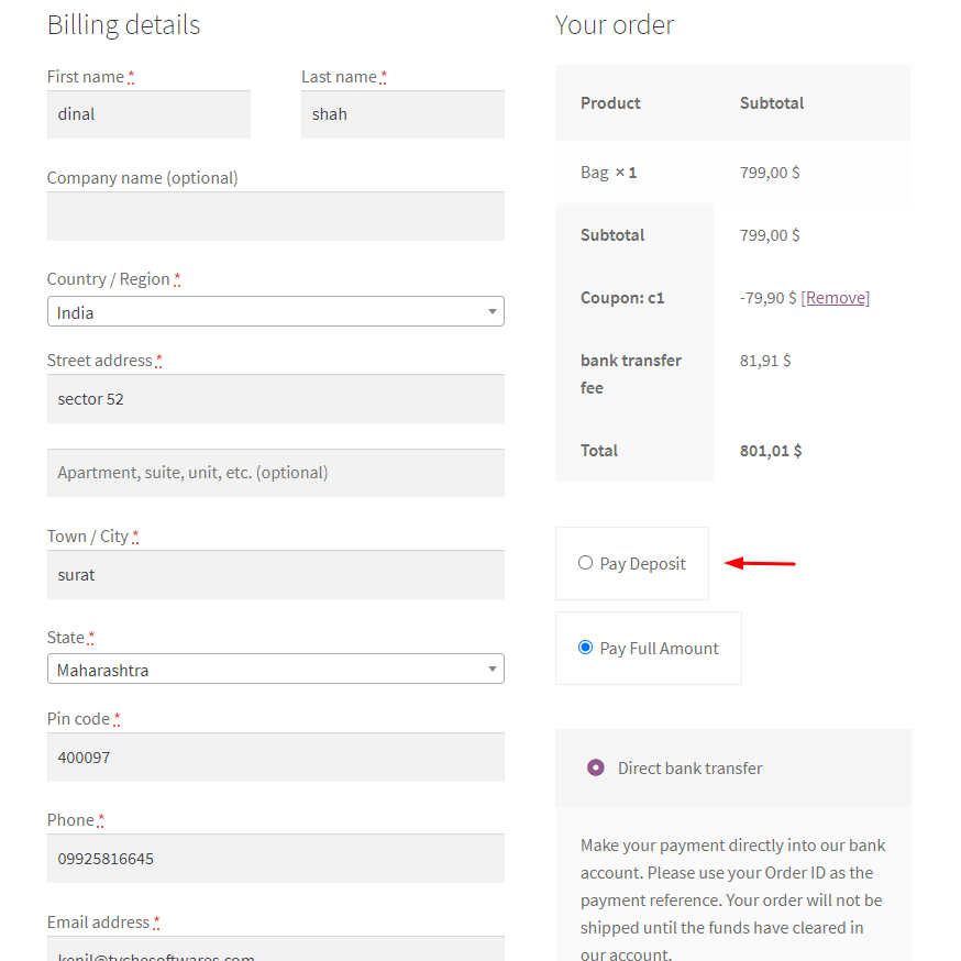 Global Level Deposit - Tyche Softwares Documentation