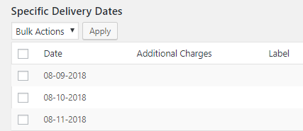 Delivery on Specific Dates - Tyche Softwares Documentation