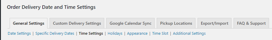 Delivery Date with Time picker 1 General Settings
