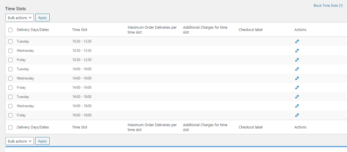 Time Slots along with Delivery Weekdays - Tyche Softwares Documentation