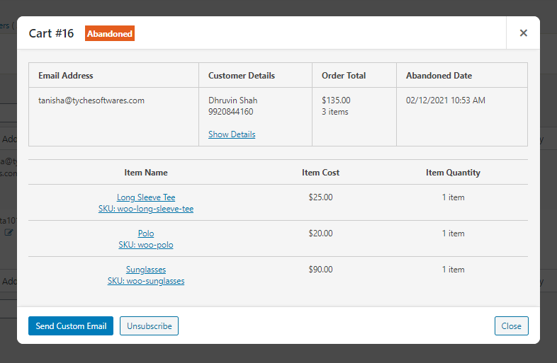 View Log of Abandoned Orders - Tyche Softwares Documentation