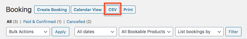 View Bookings in Admin - Tyche Softwares Documentation