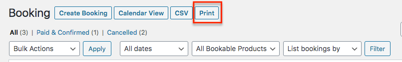 View Bookings in Admin - Tyche Softwares Documentation