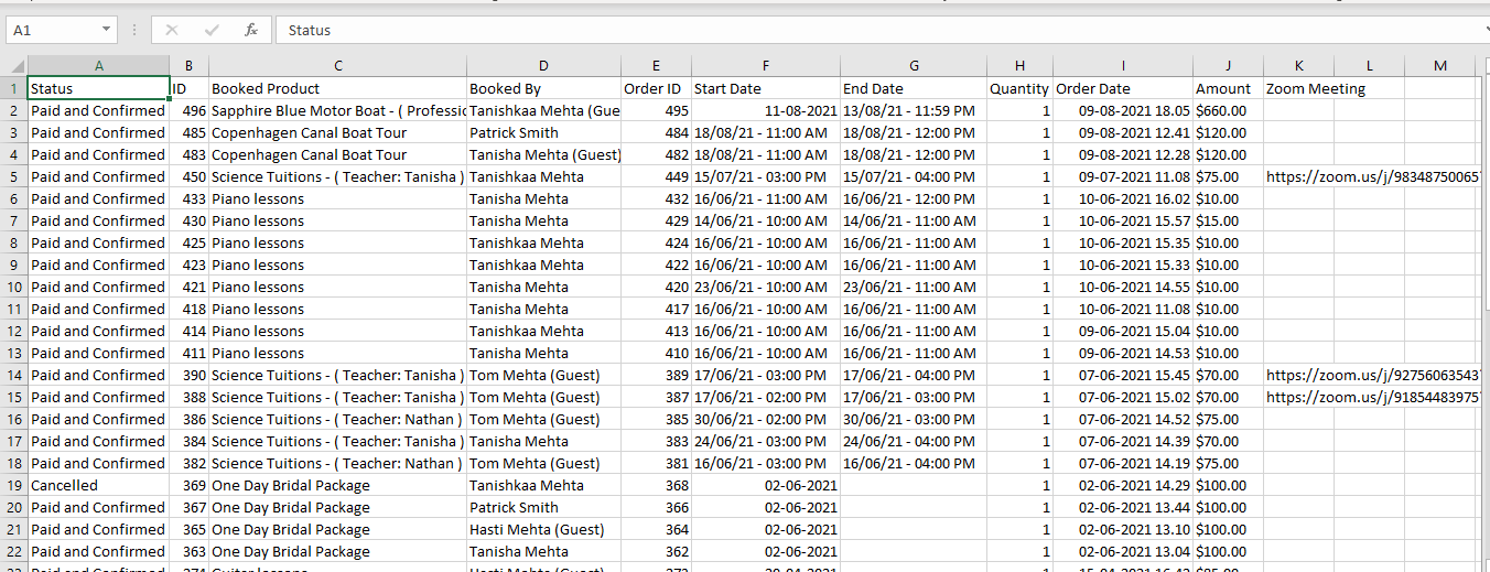 View Bookings in Admin - Tyche Softwares Documentation