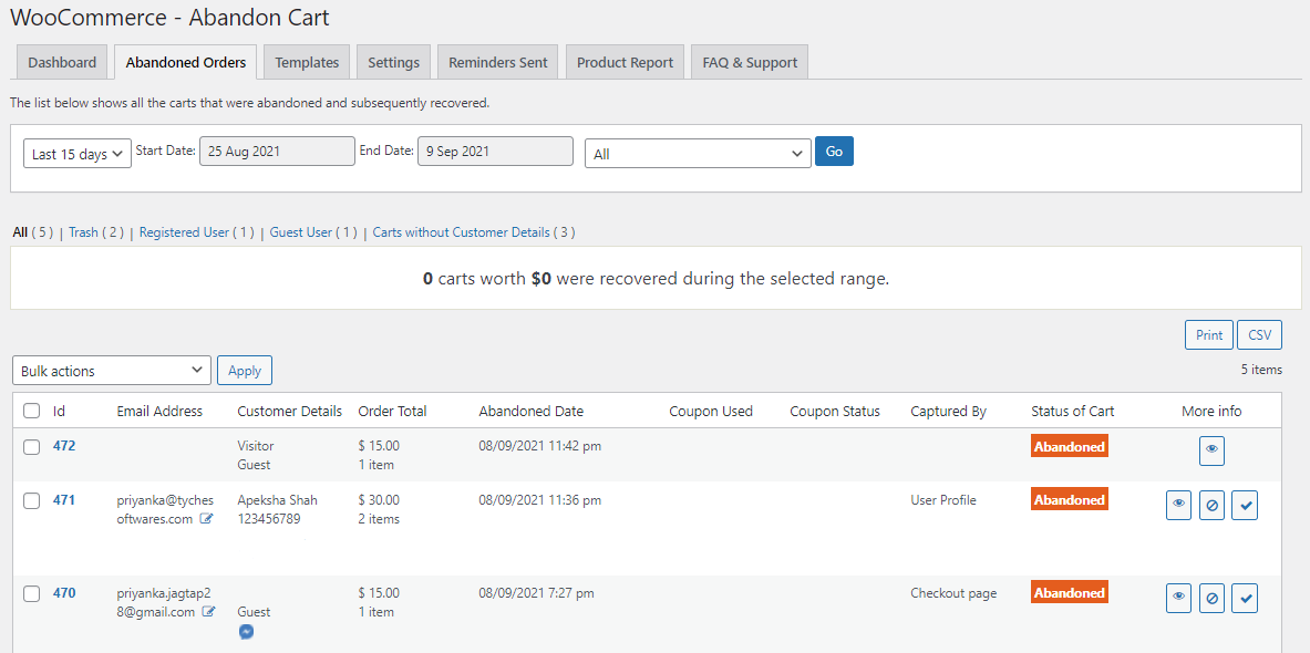 View Log of Abandoned Orders - Tyche Softwares Documentation