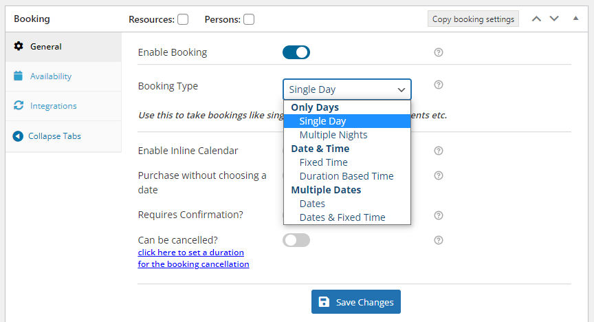 Specific Dates & Recurring Weekdays Booking - Tyche Softwares Documentation