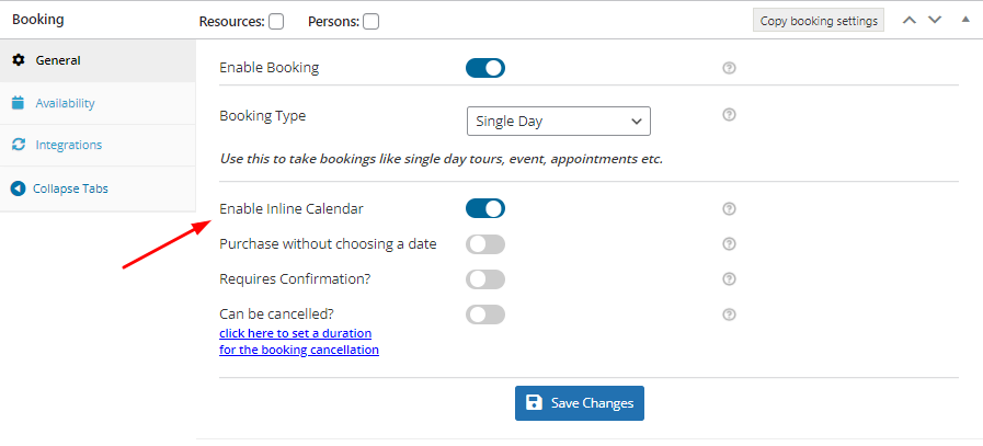 Show Booking Calendar always open on Product page - Tyche Softwares Documentation