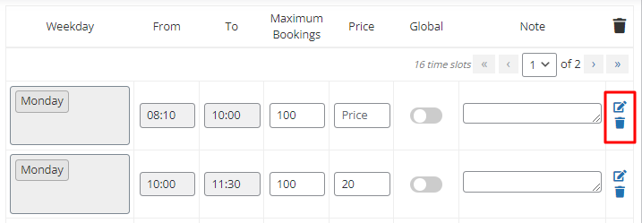 Setup time slot prices - Tyche Softwares Documentation