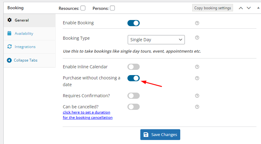 Allow adding Booking dates later - Tyche Softwares Documentation