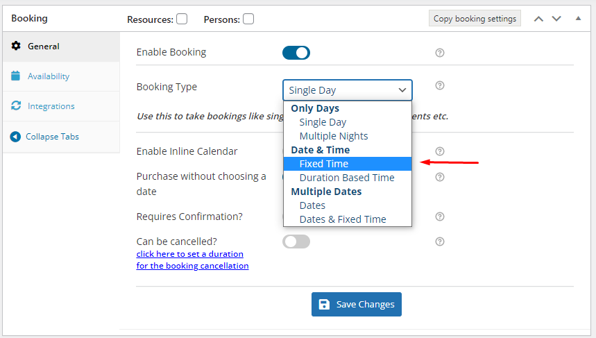 Specific Dates with Timeslot - Tyche Softwares Documentation