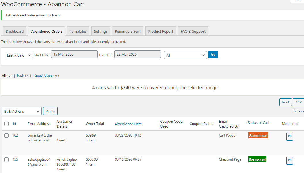 Trash, Restore & Delete Permanently functions - Tyche Softwares Documentation