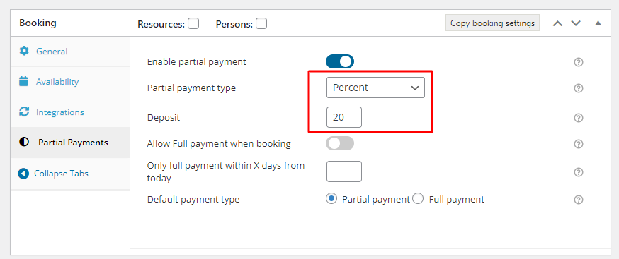 Partial Deposits Addon - Tyche Softwares Documentation