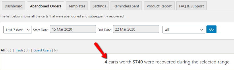 View Log of Recovered Orders - Tyche Softwares Documentation