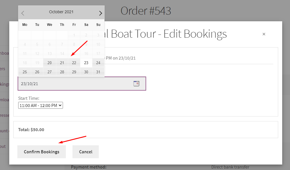 Reschedule Bookings - Tyche Softwares Documentation