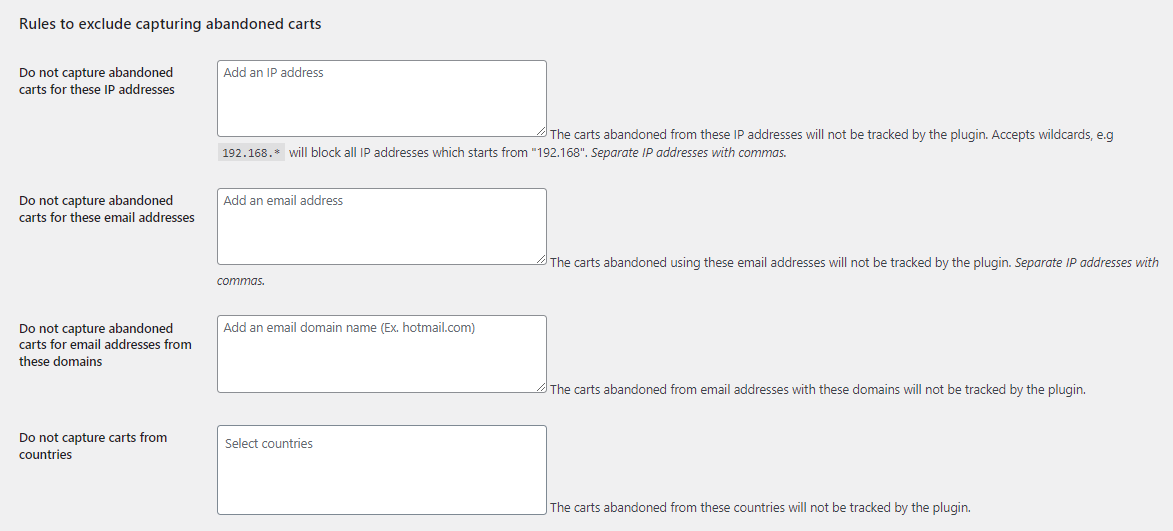 Restriction Settings - Tyche Softwares Documentation