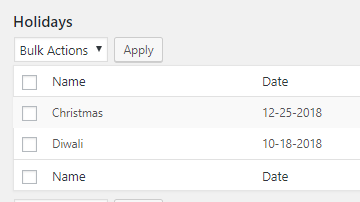 Holidays - Tyche Softwares Documentation