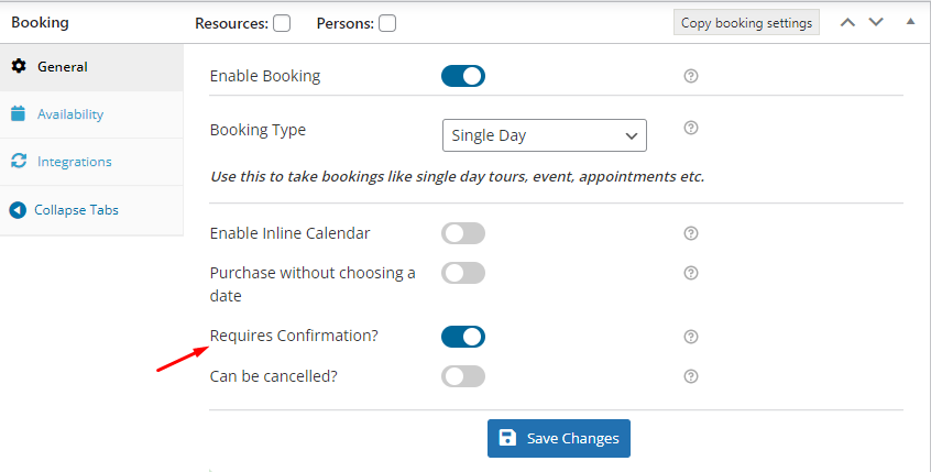 Set Bookable Products that require confirmation - Tyche Softwares Documentation