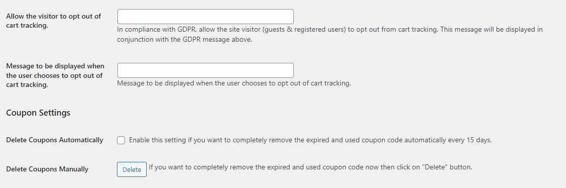 Default Settings - Tyche Softwares Documentation