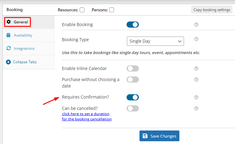 Set Bookable Products that require confirmation - Tyche Softwares Documentation