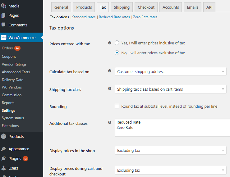 Prices Including or Excluding Taxes - Tyche Softwares Documentation