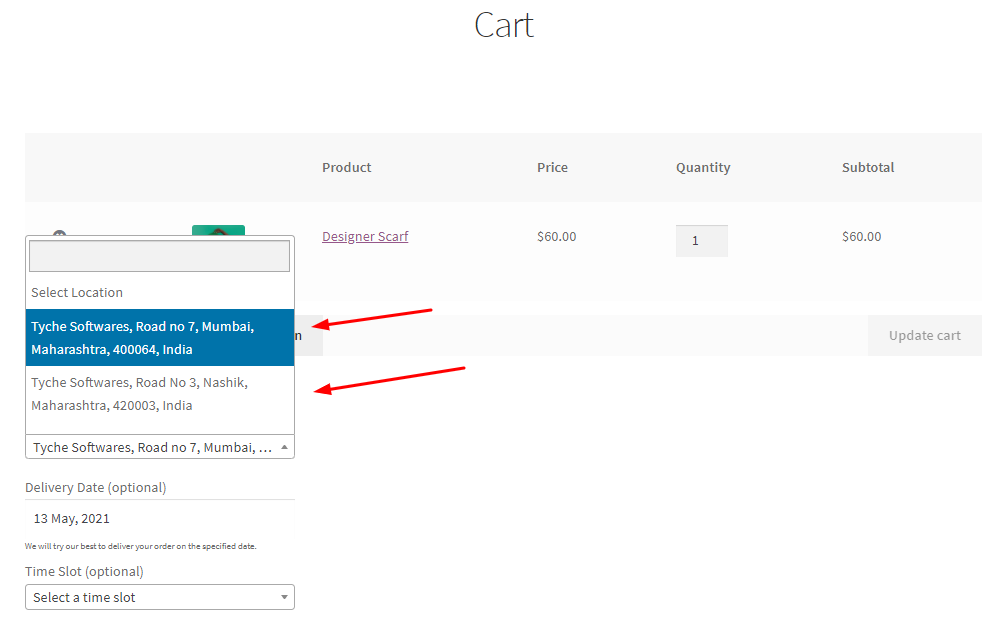 Adding Different Pickup Locations - Tyche Softwares Documentation