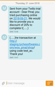 Send SMS reminders - Tyche Softwares Documentation