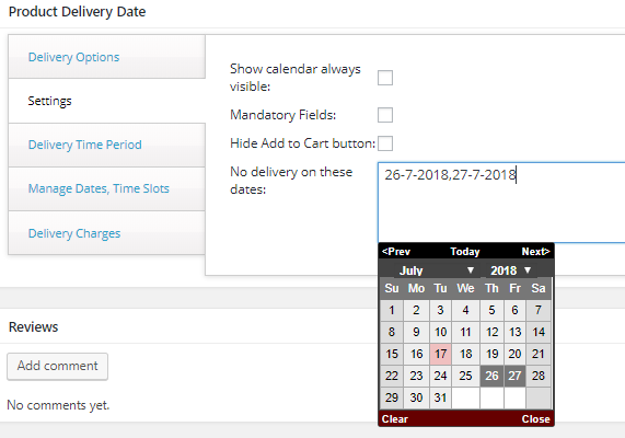 How To Setup Holidays/Blackout Dates At The Product Level on Product Delivery Date Pro - Tyche Softwares Documentation