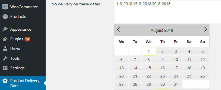 How To Setup Holidays/Blackout Dates At The Global Level - Tyche Softwares Documentation