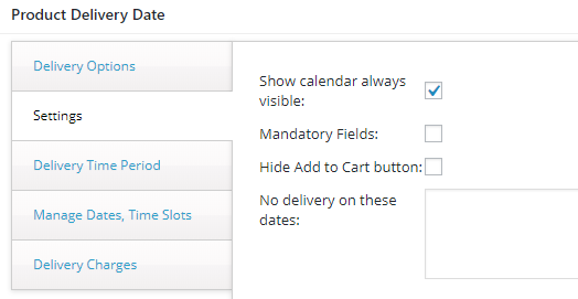 Show Delivery Calendar Always Open On Product Page - Tyche Softwares Documentation
