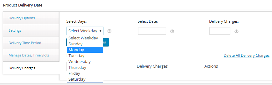 Setup Delivery Charges - Tyche Softwares Documentation