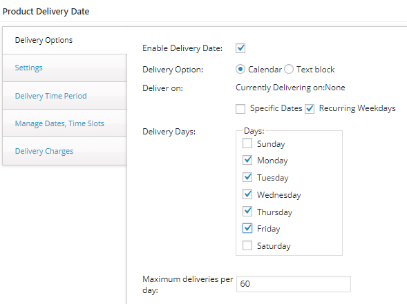 Fixed Date Range & Deliver All Year Round Option - Tyche Softwares Documentation