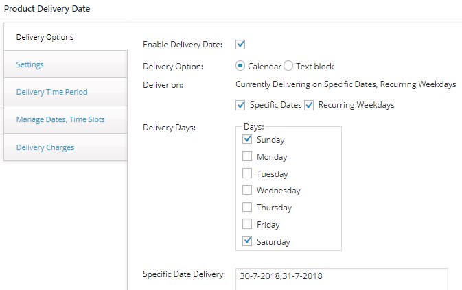 Specific Dates & Recurring Weekdays Deliveries - Tyche Softwares Documentation