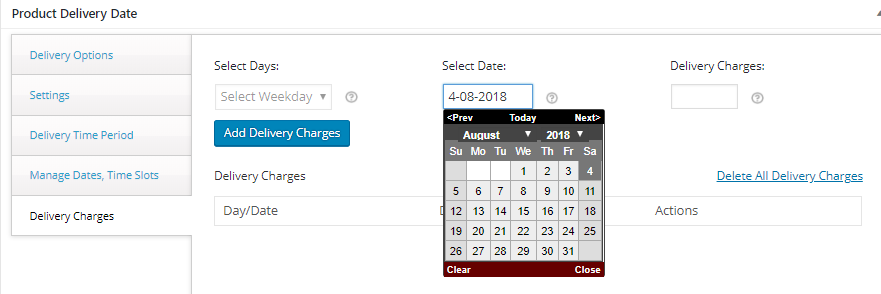 Setup Delivery Charges - Tyche Softwares Documentation