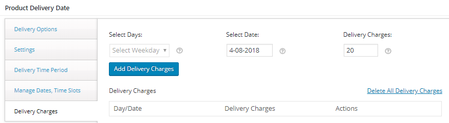 Setup Delivery Charges - Tyche Softwares Documentation