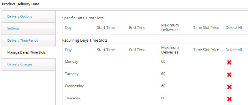 Recurring Weekdays Deliveries - Tyche Softwares Documentation