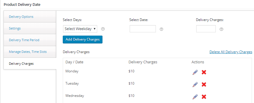 Setup Delivery Charges - Tyche Softwares Documentation