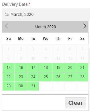 Color Code Your Checkout Delivery Date Calendar - Tyche Softwares Documentation