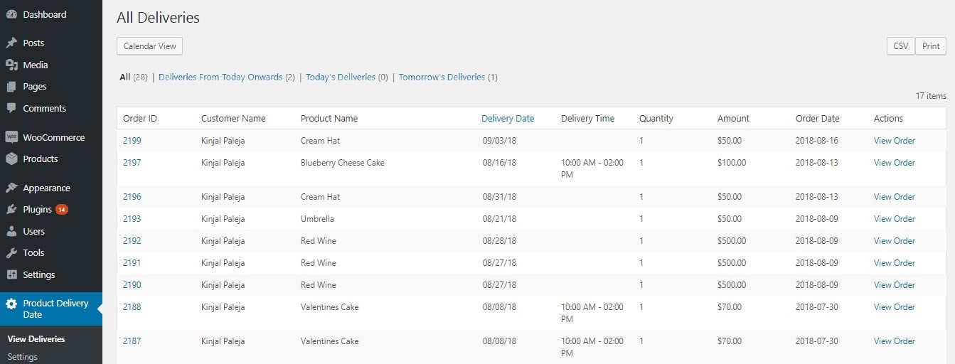 View Product Deliveries - Tyche Softwares Documentation