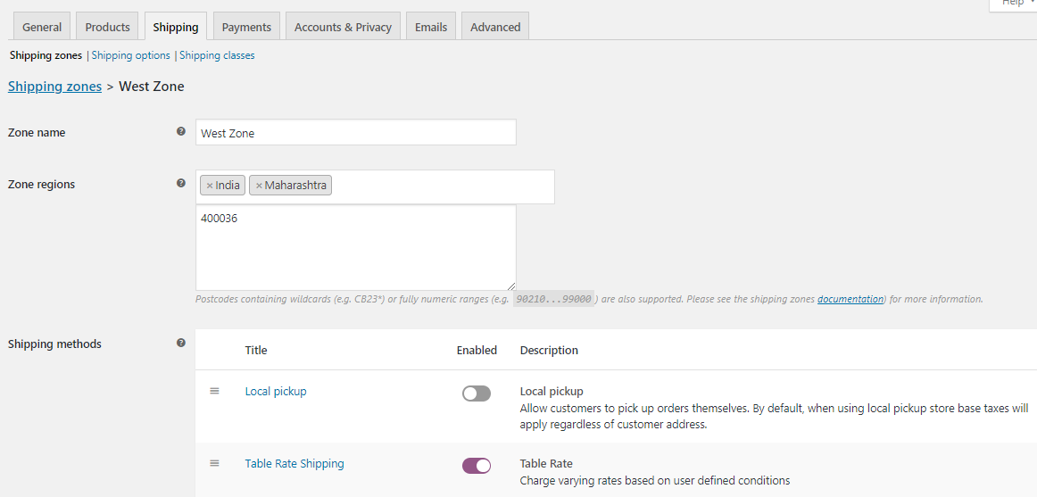 Custom Delivery Settings with Table Rate Shipping for WooCommerce plugin by Bolder Elements - Tyche Softwares Documentation