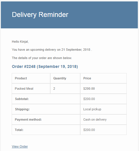 Send Delivery Reminders - Tyche Softwares Documentation