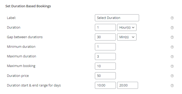 Duration Based Booking - Tyche Softwares Documentation