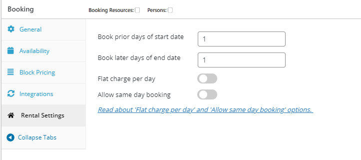 Rental System Addon - Different Options in Rental - Tyche Softwares Documentation