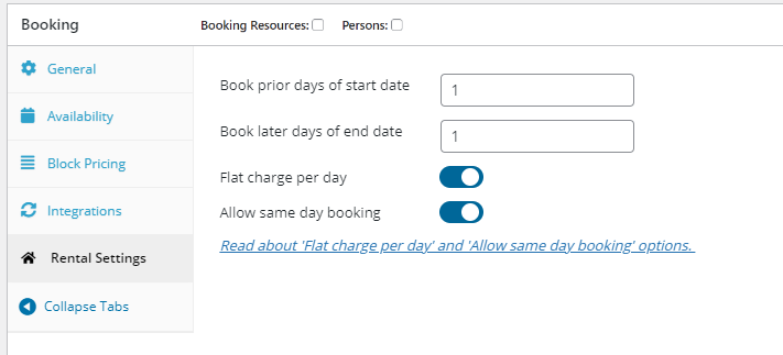 Rental System Addon - Different Options in Rental - Tyche Softwares Documentation