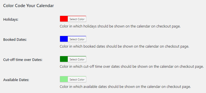 Displaying Delivery Date Availability Calendar Widget Using General Settings - Tyche Softwares Documentation