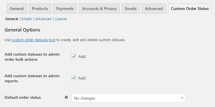 Custom Order Status for WooCommerce General Settings - Tyche Softwares Documentation