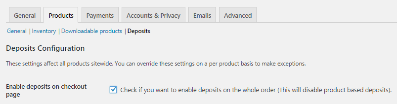 Deposit Options On Checkout Page - Tyche Softwares Documentation