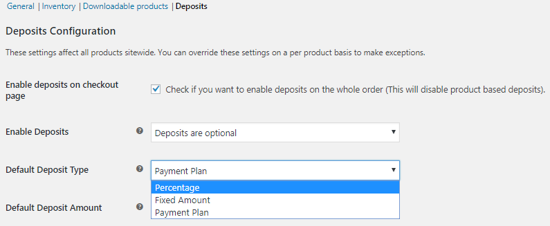 Deposit Options On Checkout Page - Tyche Softwares Documentation