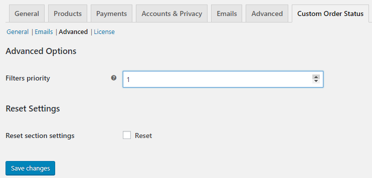Custom Order Status for WooCommerce Advanced Settings - Tyche Softwares Documentation