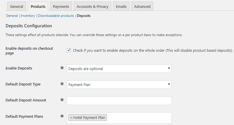 Deposit Options On Checkout Page - Tyche Softwares Documentation