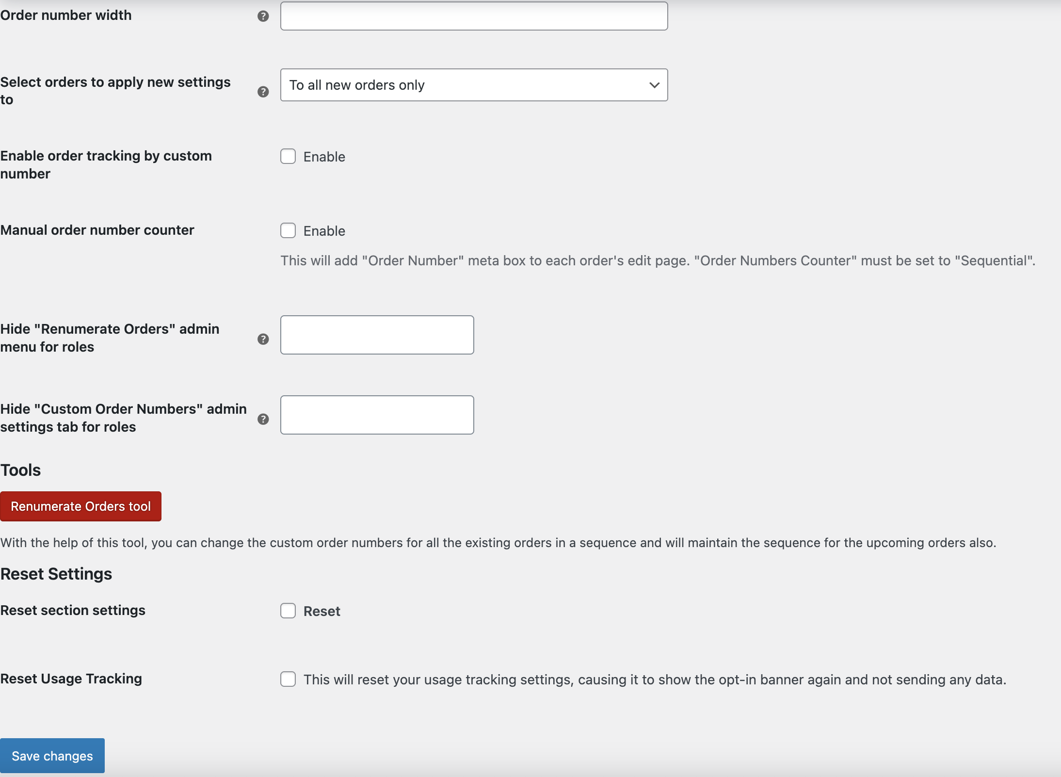 Custom Order Numbers Options - Tyche Softwares Documentation